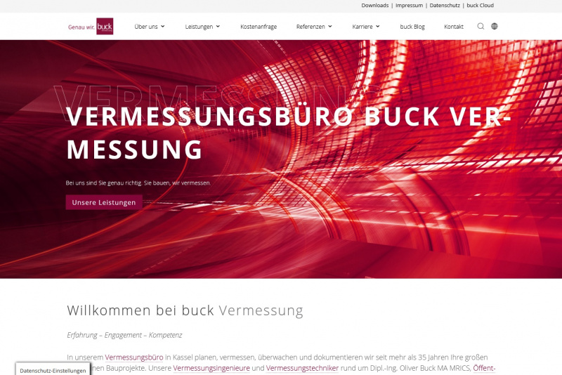Webseite www.buck-vermessung