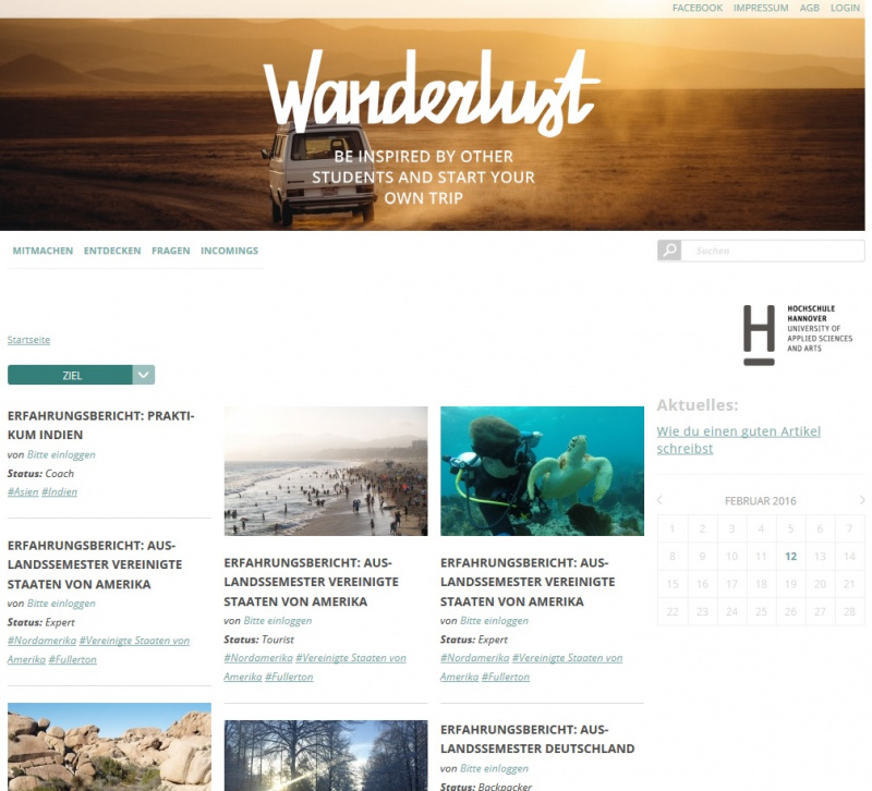 Screenshot, HSH, Projekt Wanderlust